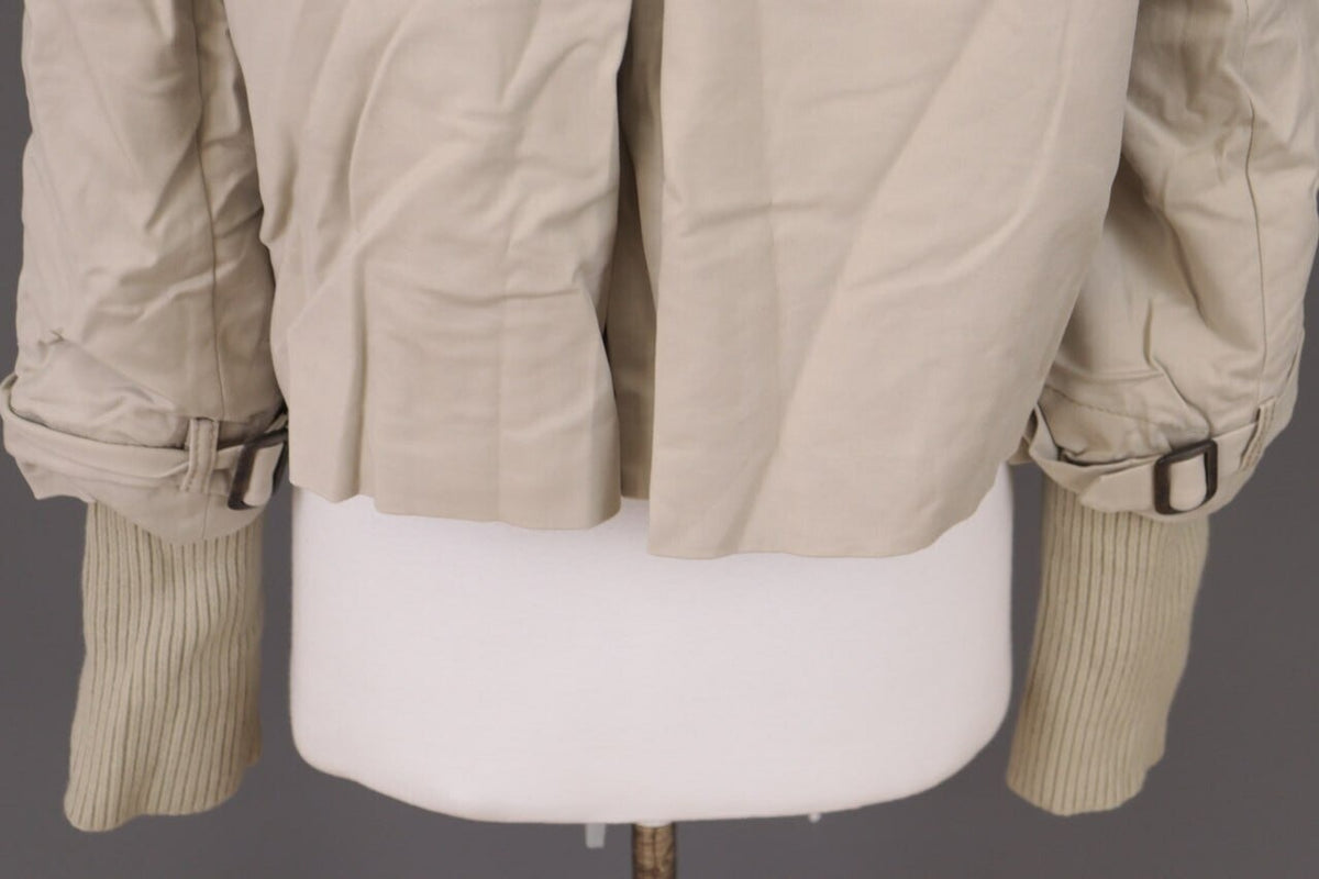 Laurel Beige Double Breasted Designer Wool Cropped Coat Jacket – Size 44