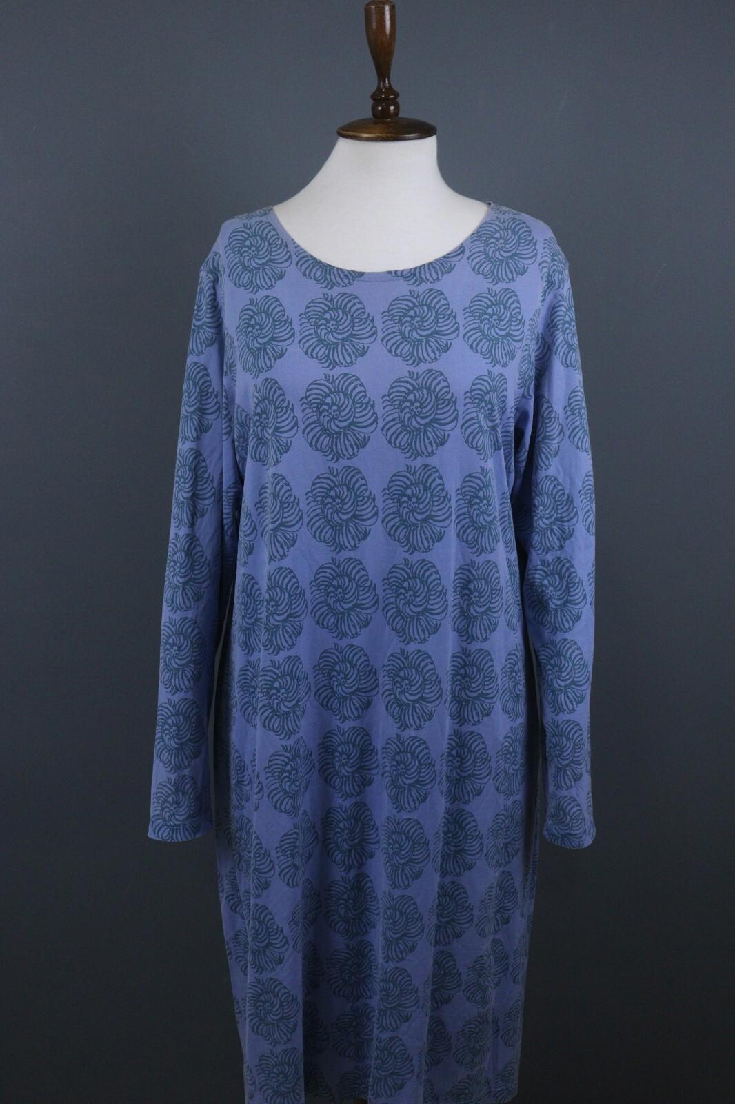MARIMEKKO Blue Geometric Pattern Long Sleeve Long Maxi Dress – Size XL