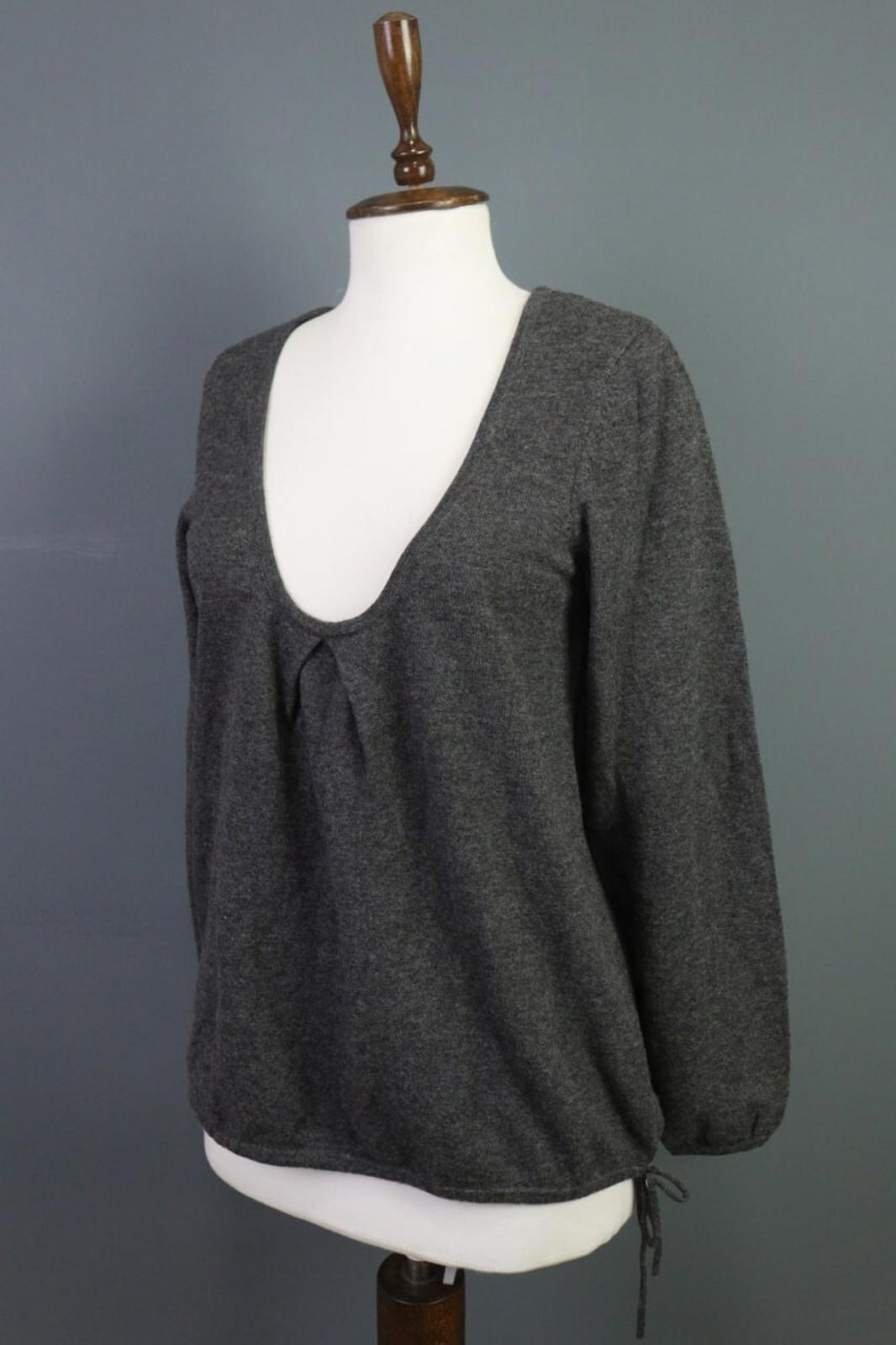 GUDRUN SJODEN Pullover Sweater Gray Wool Knit Lagenlook – Size M