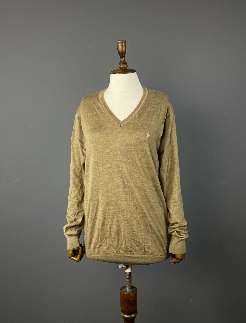 POLO RALPH LAUREN Brown Slim Fit Merino Wool Long Sleeve Sweater – Women's L