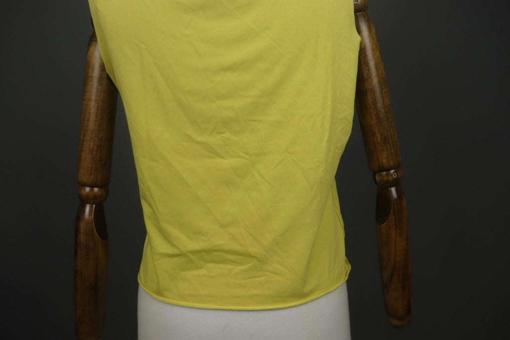 GUDRUN SJODEN Yellow Cotton Sleeveless Side V-Neck Pullover Blouse Top – Size L