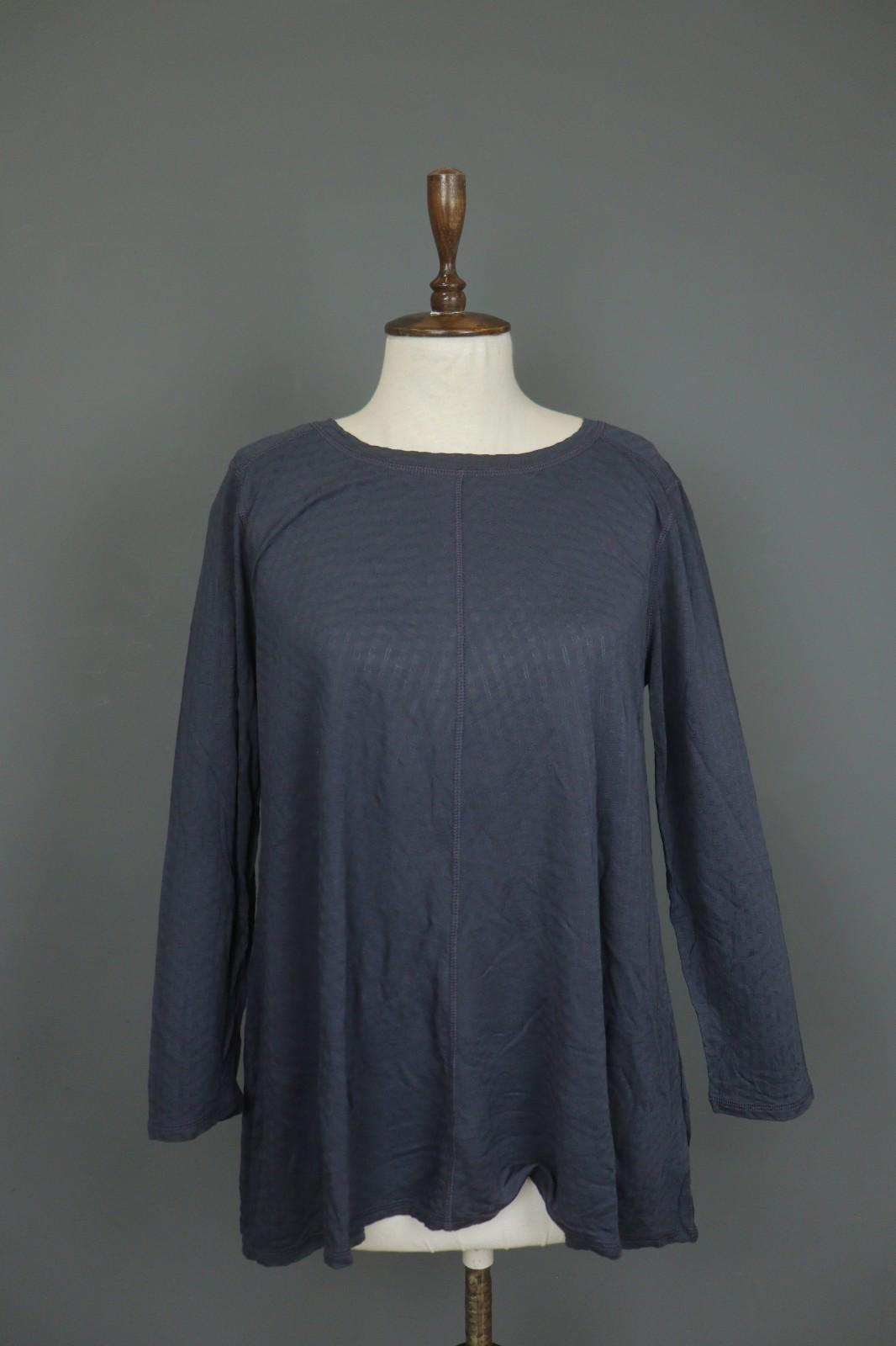 GUDRUN SJODEN Gray Round Neck Long Sleeve Regular Fit Pullover Tunic Dress Sz M