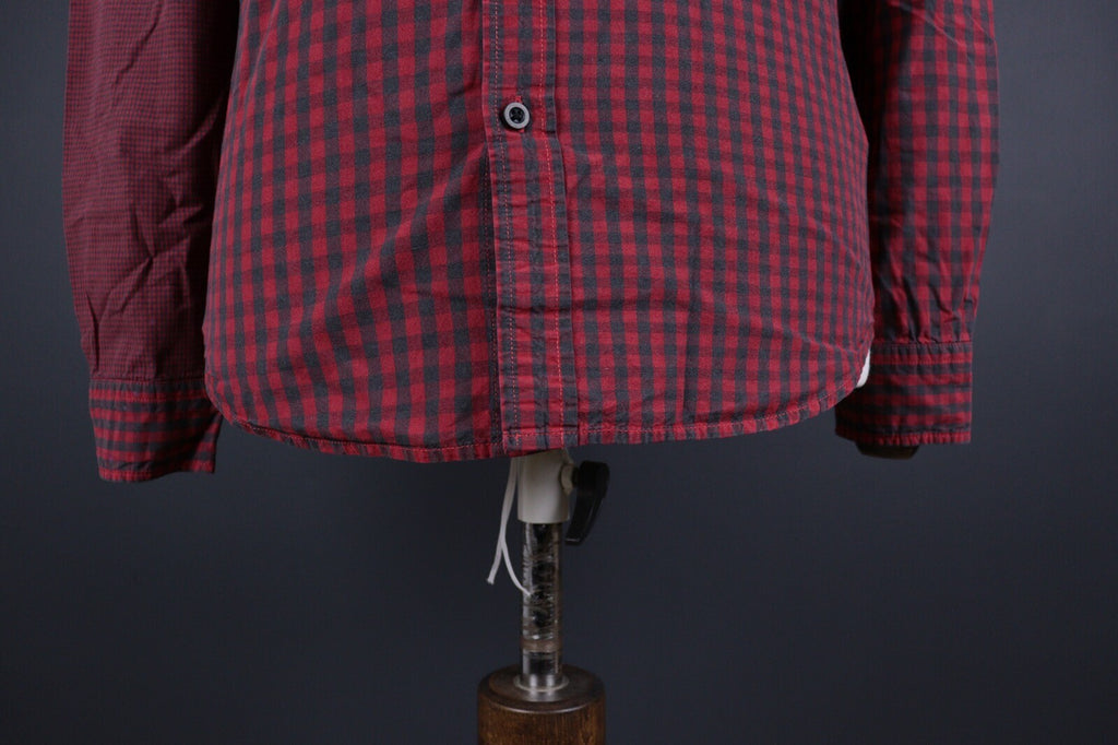 Desigual Regular Fit Red Check Long Sleeve Button Down Shirt – Size S