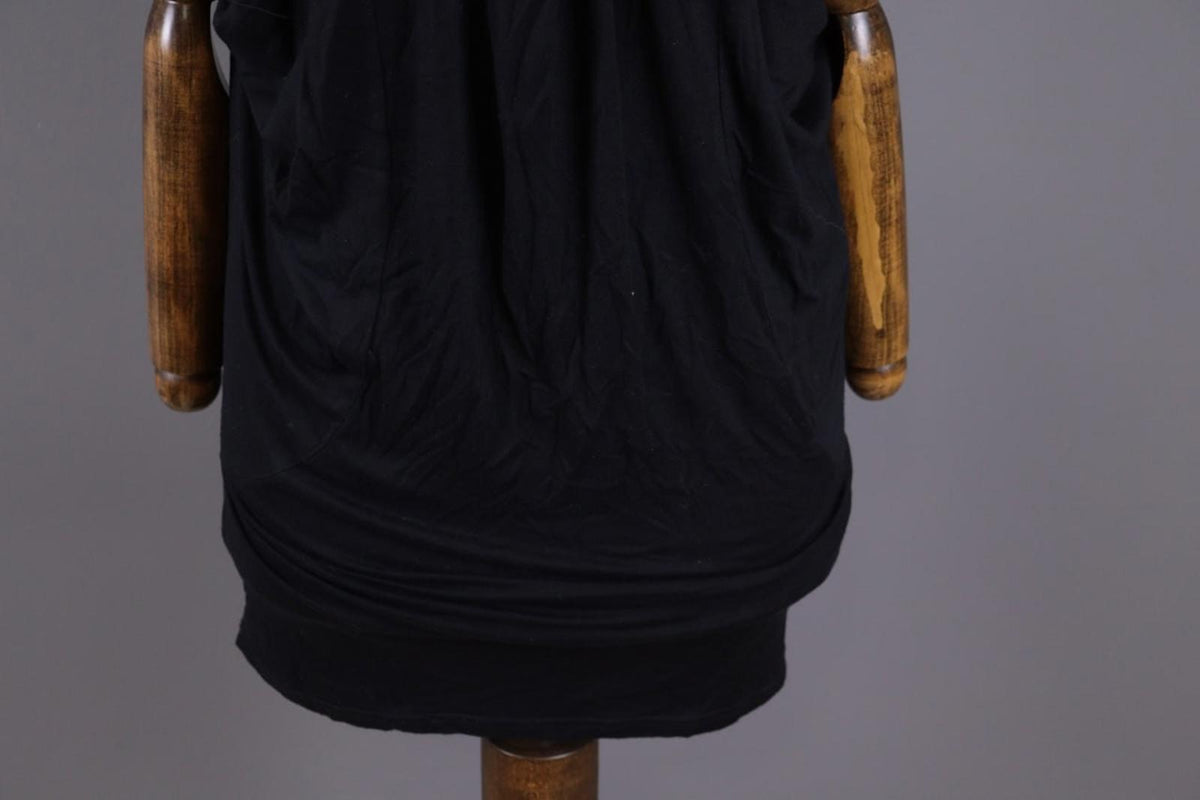 RUNDHOLZ Tunic Top Black Stretch Relaxed Cowl Neck Short Sleeve Pullover – Size L