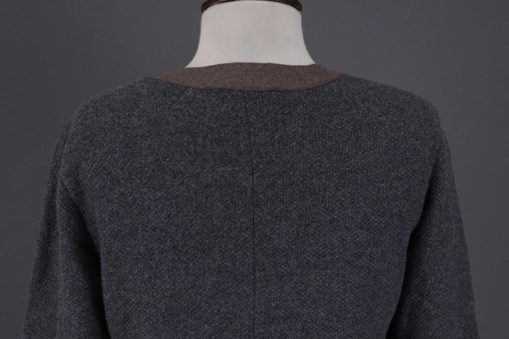 FABIANA FILIPPI Gray Wool Silk Cashmere Knit Button Dowm Blazer Jacket I 44 / M