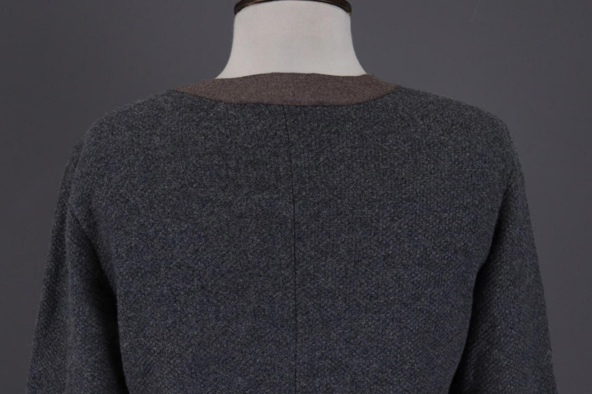 FABIANA FILIPPI Gray Wool Silk Cashmere Knit Button Dowm Blazer Jacket I 44 / M
