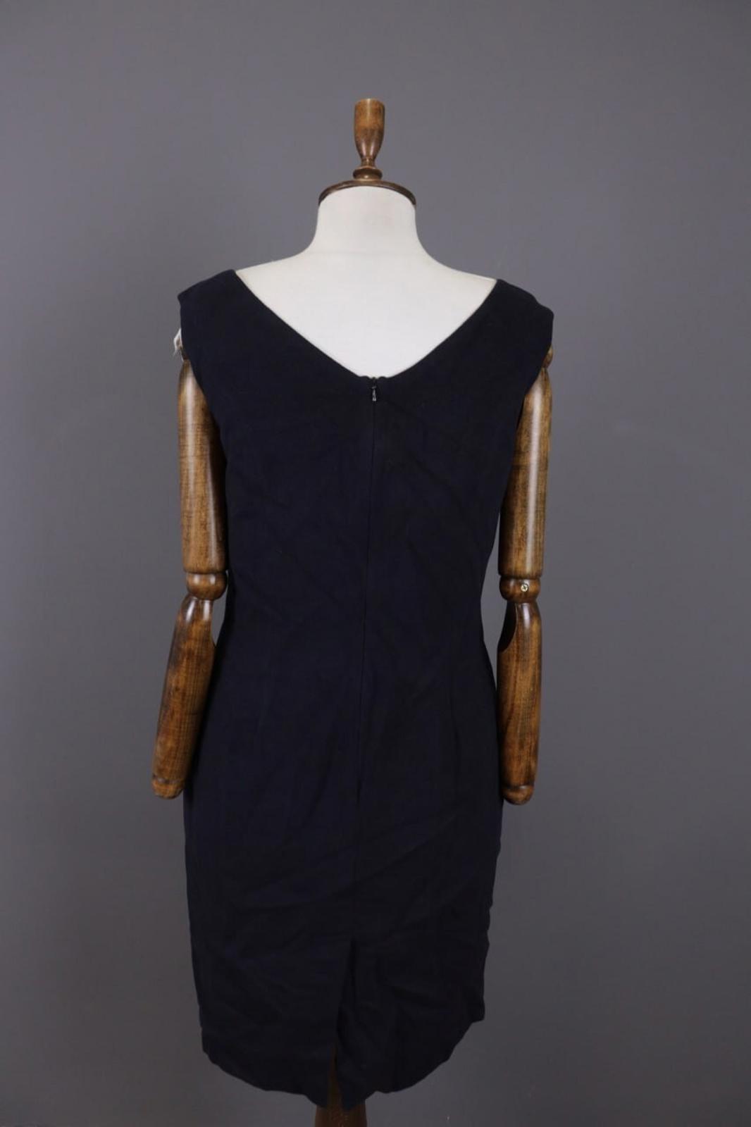 BURBERRY LONDON Blue Wool Angora Lined Sleeveless A-Line Midi Dress – Size 14