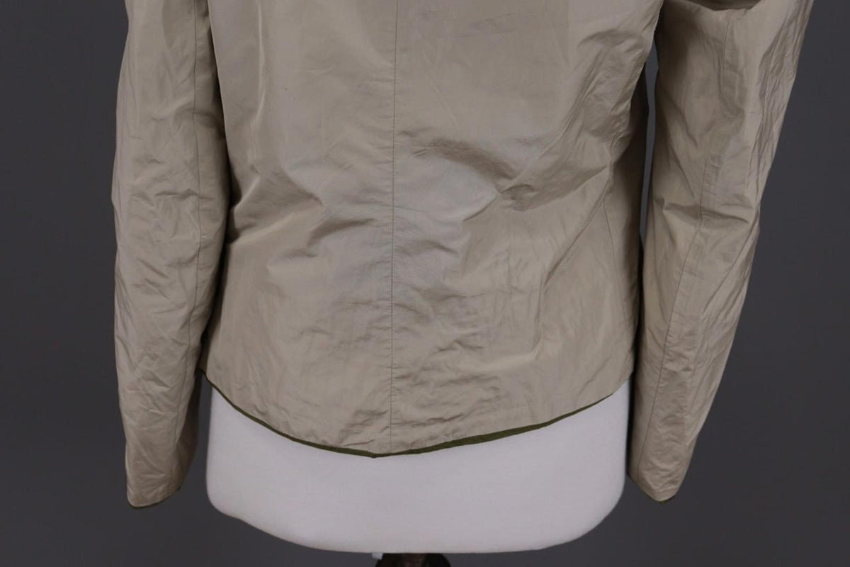 Max Mara Jacket Cream Green Reversible Zipped Pocket Hooded Full Zip – Size 10
