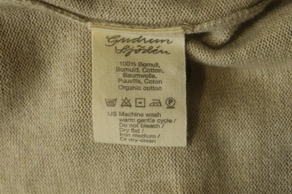 GUDRUN SJODEN Multi Floral 100% Cotton Knit Round Neck Cardigan Sweater – Size M