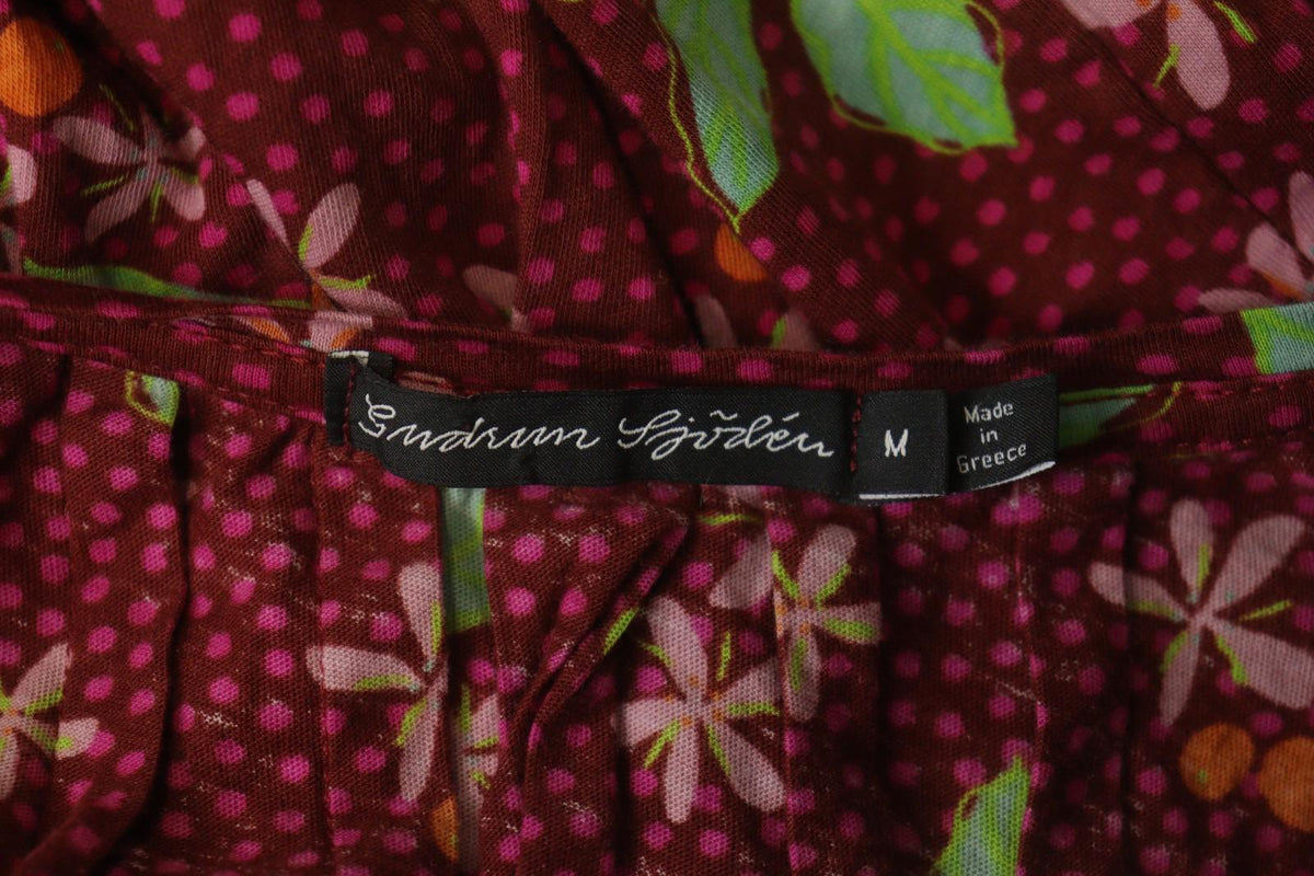 GUDRUN SJODEN Multicolor Floral Cotton Sleeveless Round Neck Tank Dress – Size M