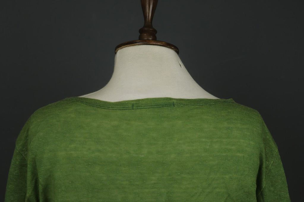 GUDRUN SJODEN Green Linen Long Sleeve Round Neck Button Front Shirt Top – Size L