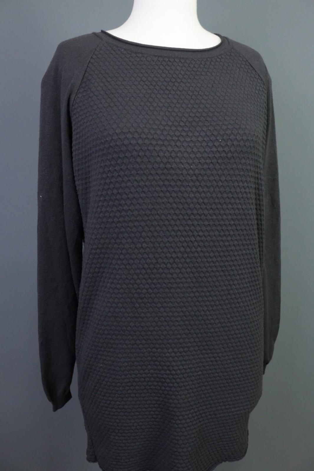 SARAH PACINI Gray Knit Lagenlook Sweater Tunic One Size