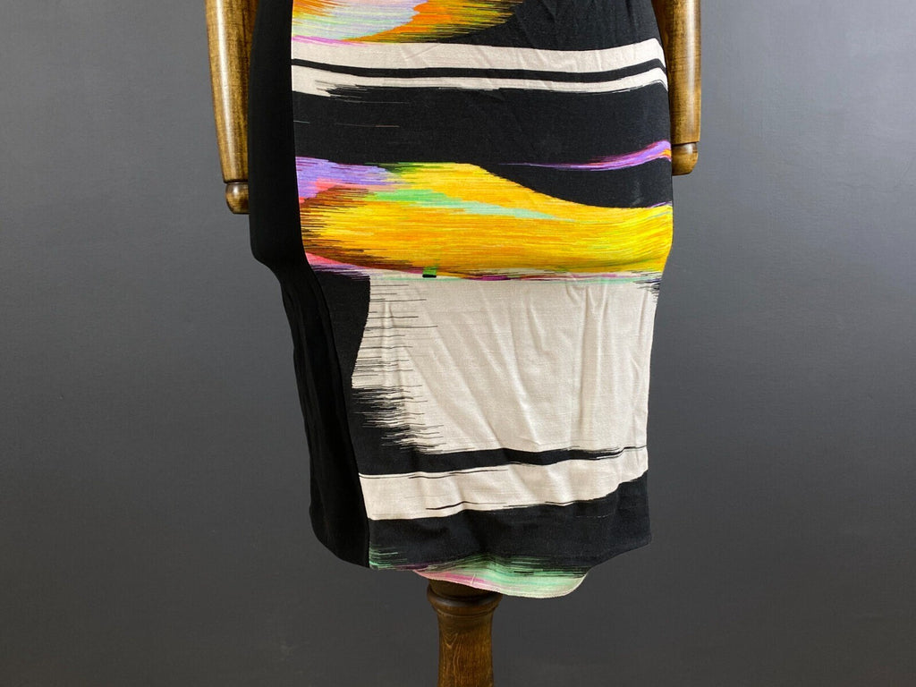 Escada Manresa Multicolor Short Sleeve Bodycon Midi Dress – Size EU 34