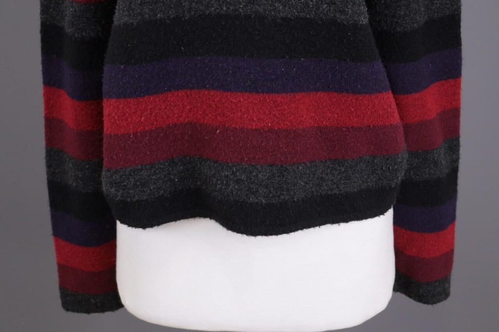 SARAH PACINI Multicolor Wool Striped Turtle Neck Knit Sweater One Size