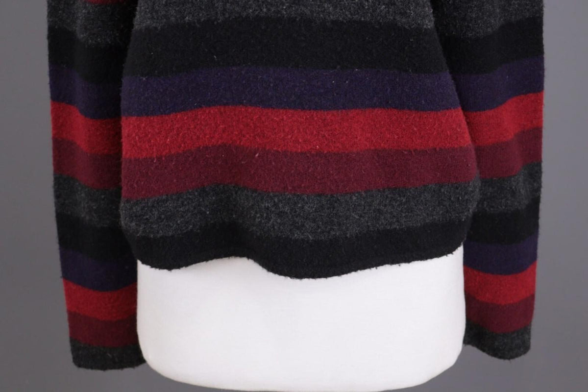 SARAH PACINI Multicolor Wool Striped Turtle Neck Knit Sweater One Size