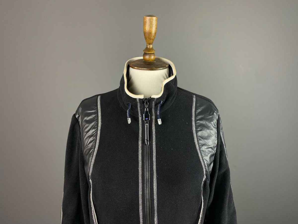 Woman SPORTALM Black Full Zip High Neck Flecce Jacket – Size 40
