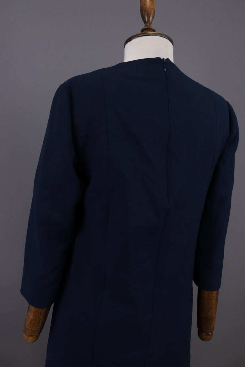Me+Em Blue V-Neck Evening Long Sleeve A-Line Dress – Size 12