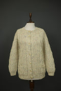 IVKO White Long Sleeve Knitted Winter Button Front Cardigan Sweater – Size 38