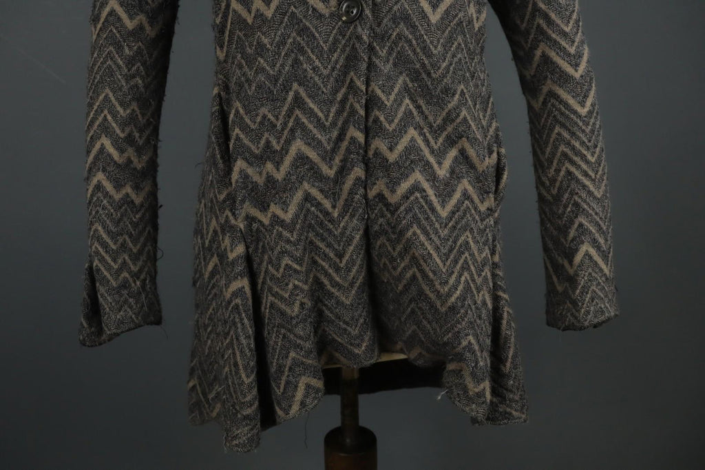 TRANSIT PAR SUCH Gray Brown Chevron Long Sleeve Button-Front Cardigan – Size 1