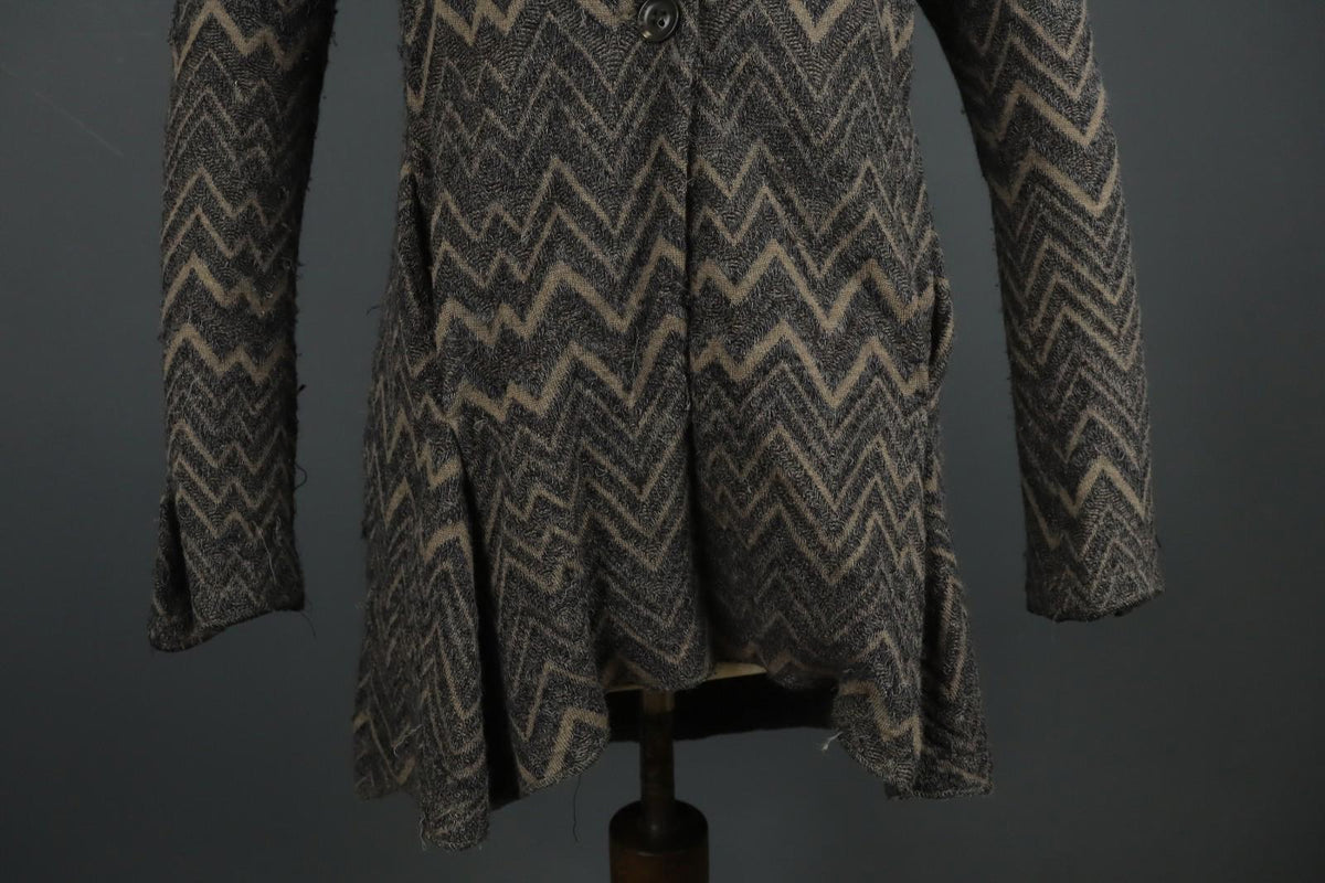 TRANSIT PAR SUCH Gray Brown Chevron Long Sleeve Button-Front Cardigan – Size 1