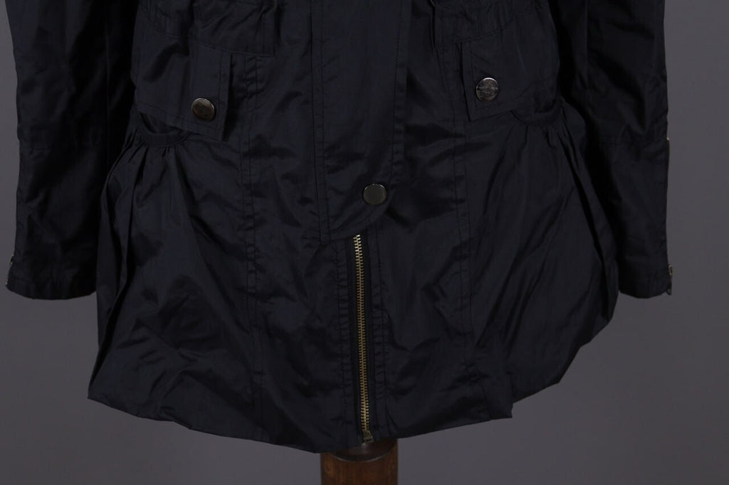 Cop. Copine Black Lagenlook Full Zip Veste Designer Parka Coat Jacket – Size 30