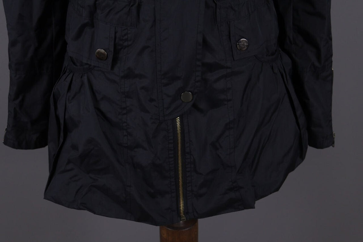Cop. Copine Black Lagenlook Full Zip Veste Designer Parka Coat Jacket – Size 30