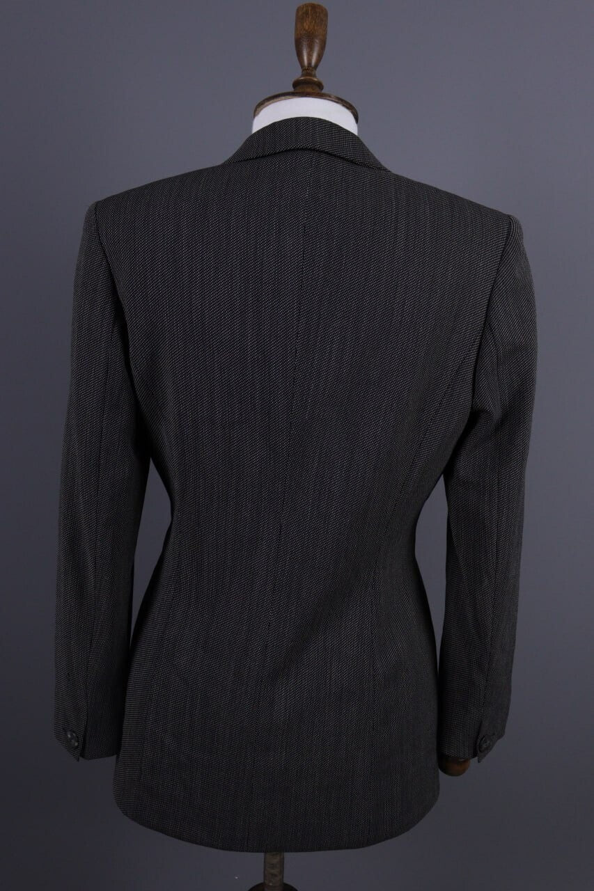 Max Mara Gray Wool Double Breasted Two Button Blazer Jacket – Size 40 / S