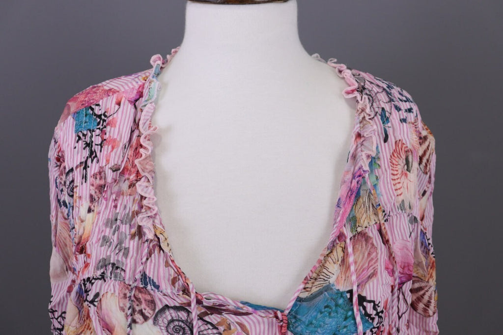Princess Goes Hollywood Pink Shell Printed 3/4 Sleeve Blouse Shirt Sz 46 / XL
