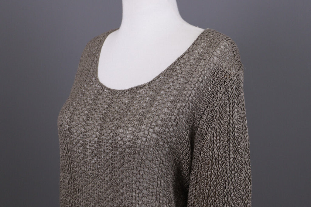 Oska Brown Lagenlook Relaxed Linen Knit Pullover Sweater – Size 2 / M