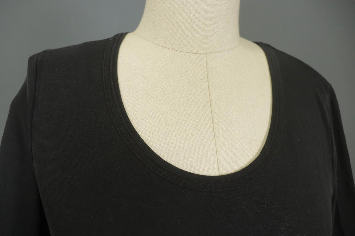 RUNDHOLZ Black Cotton Long Sleeve Round Neck Stretchable Blouse Top – Size L