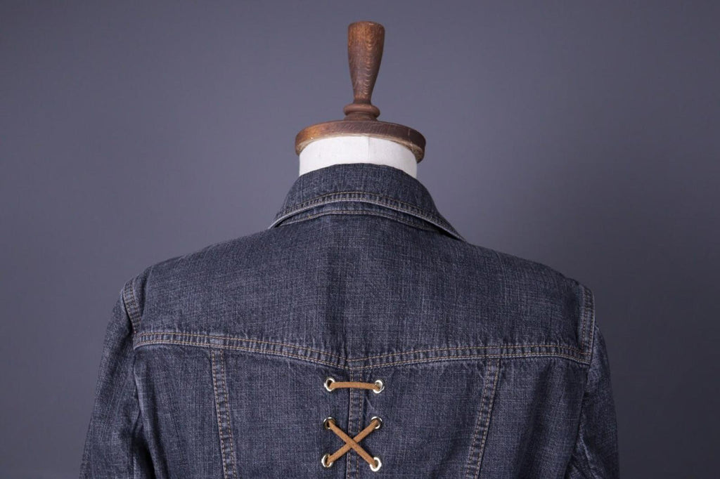 ESCADA Blue Denim Drawstring Lightweight Blazer Jacket – Size M
