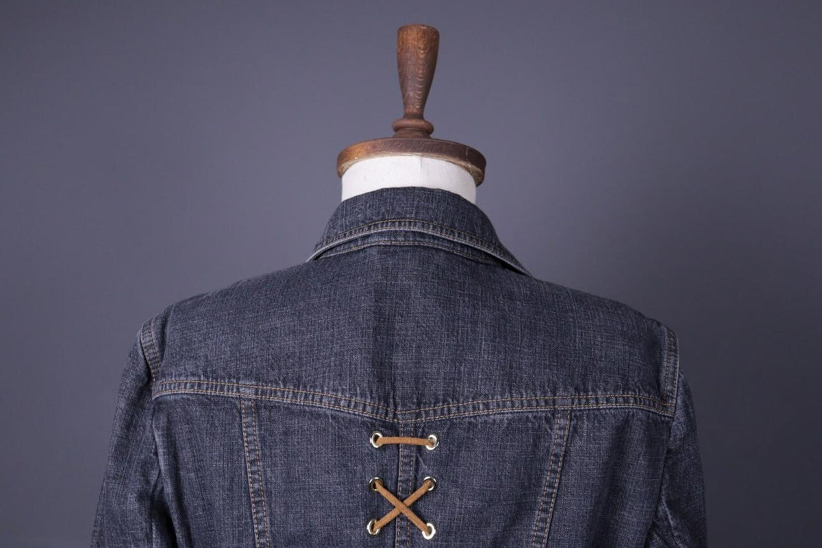 ESCADA Blue Denim Drawstring Lightweight Blazer Jacket – Size M