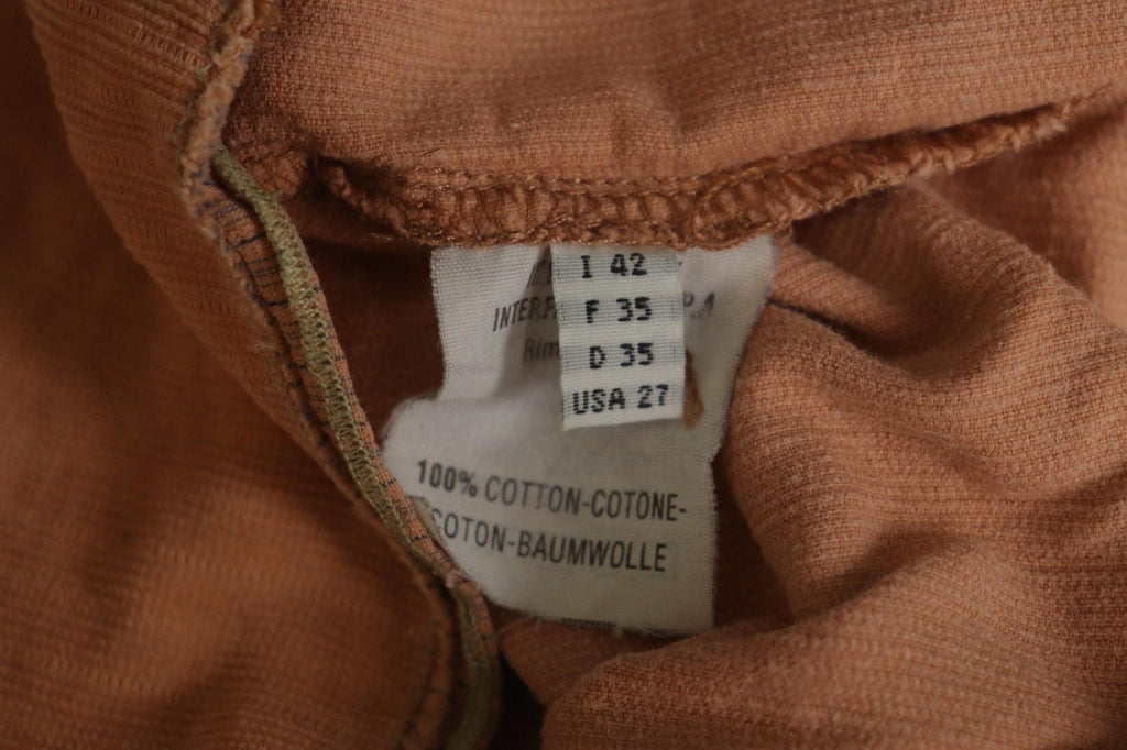 Marithé + François Girbaud Orange Cotton Long Sleeve Drawstring Blouse Top Sz 27
