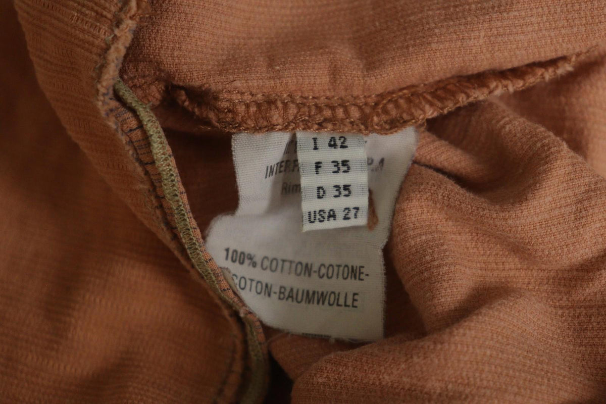 Marithé + François Girbaud Orange Cotton Long Sleeve Drawstring Blouse Top Sz 27