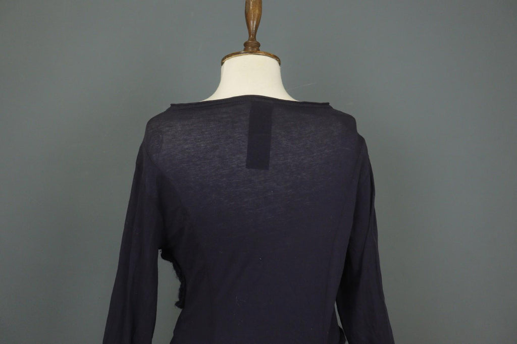 RUNDHOLZ Cardigan Navy Acrylic Knitted Regular Fit Long Sleeve Boat Neck Sz M