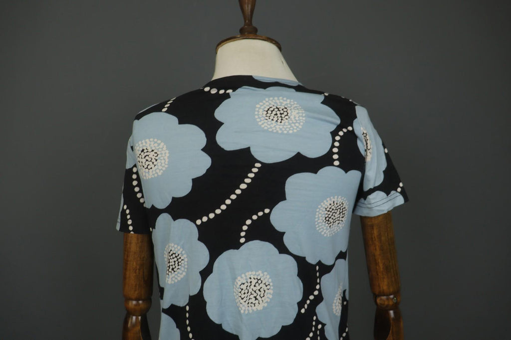 MARIMEKKO Multi Floral 100% Cotton Short Sleeve Round Neck Shift Dress – Size XS