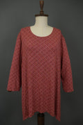 GUDRUN SJODEN Multicolor Geometric Long Sleeve Round Neck Shift Dress – Size XXL