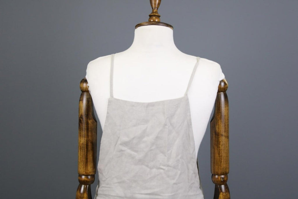 SARAH PACINI Gray Spaghetti Strap Square Neck Sleeveless Tank Dress – Size M/L