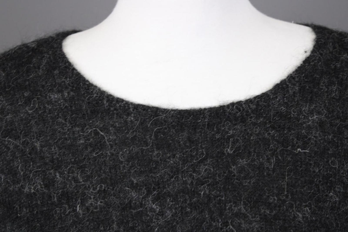 GUDRUN SJODEN Gray Alpaca Wool Knit Lagenlook Long Sleeve Tunic Sweater – Size L