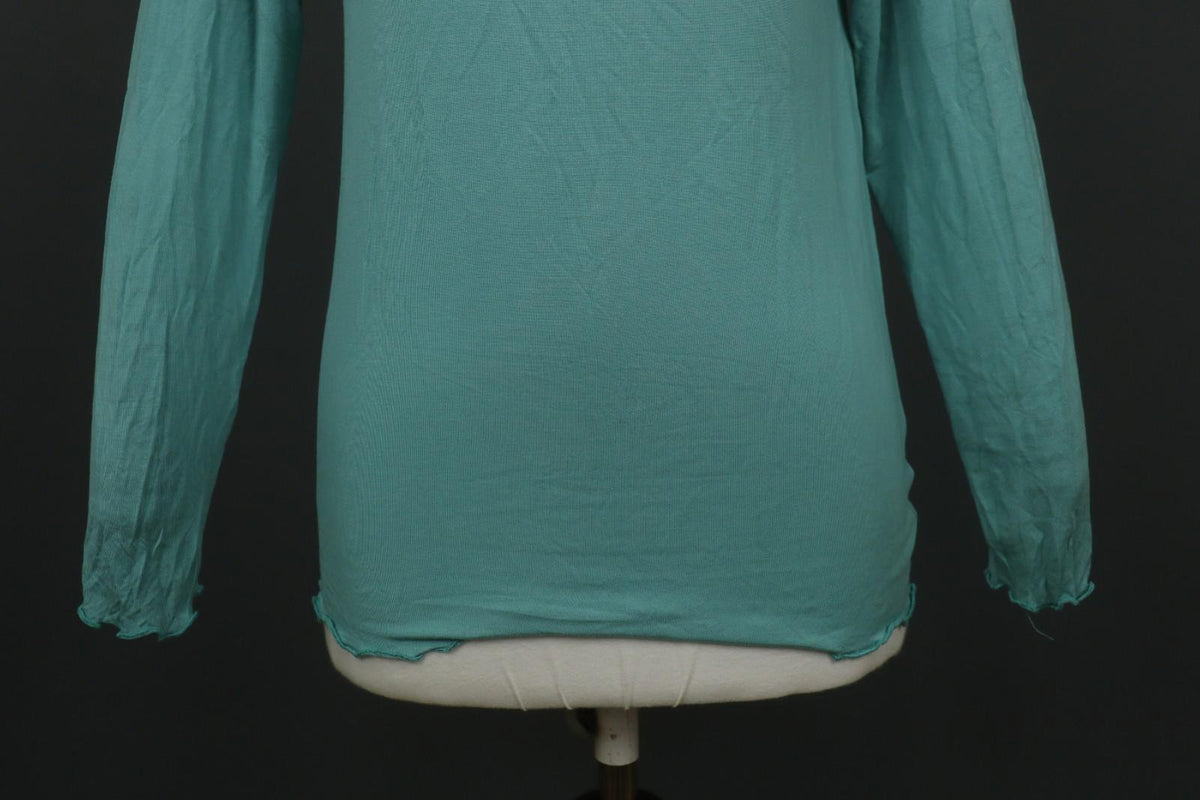 GUDRUN SJODEN Green Modal Knit Round Neck Long Sleeve Blouse Tunic Top – Size M