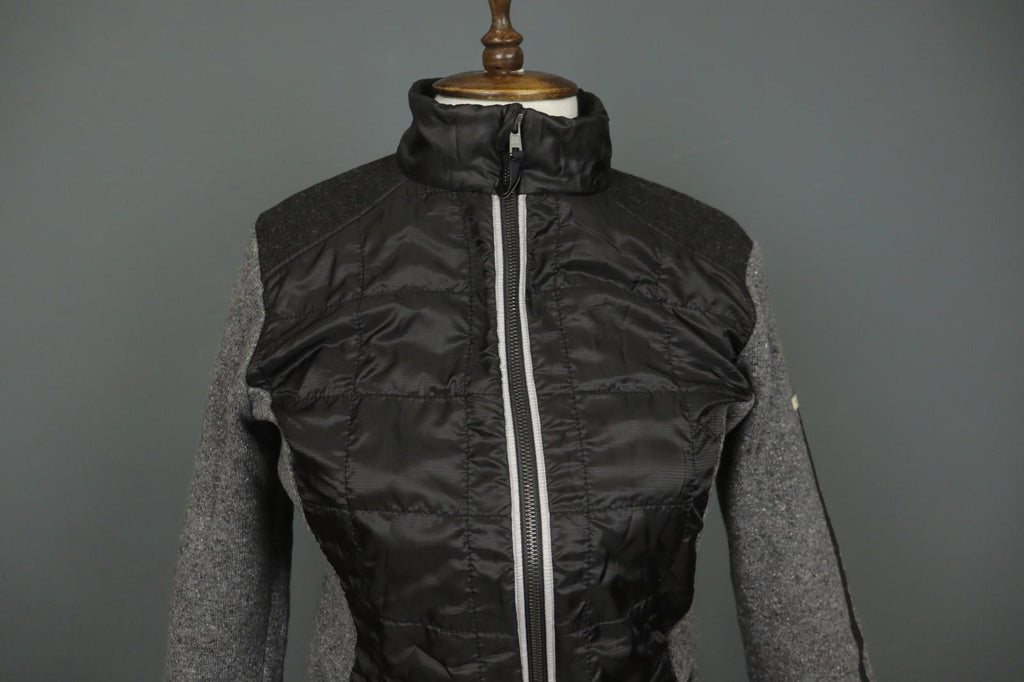 CAPRANEA Black Gray Slim Fit Long Sleeve Mock Neck Full Zip Jacket – Size 38