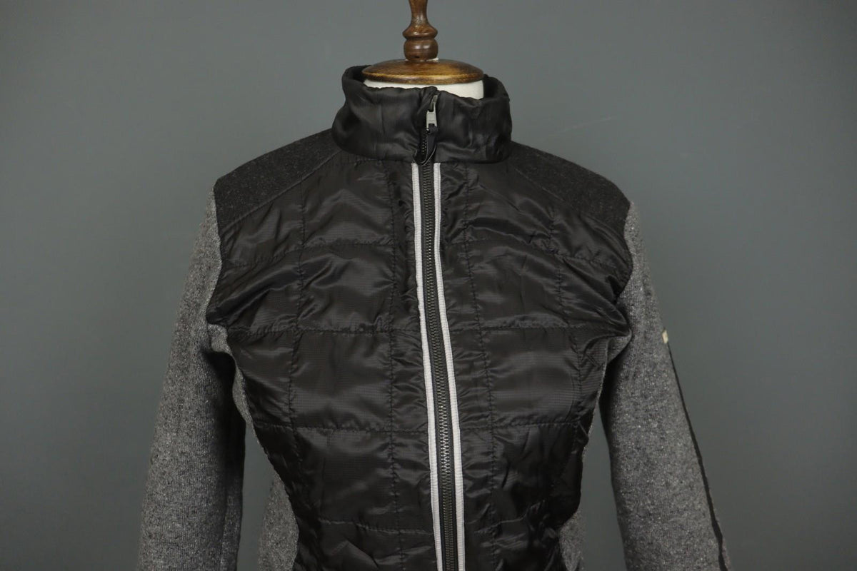 CAPRANEA Black Gray Slim Fit Long Sleeve Mock Neck Full Zip Jacket – Size 38