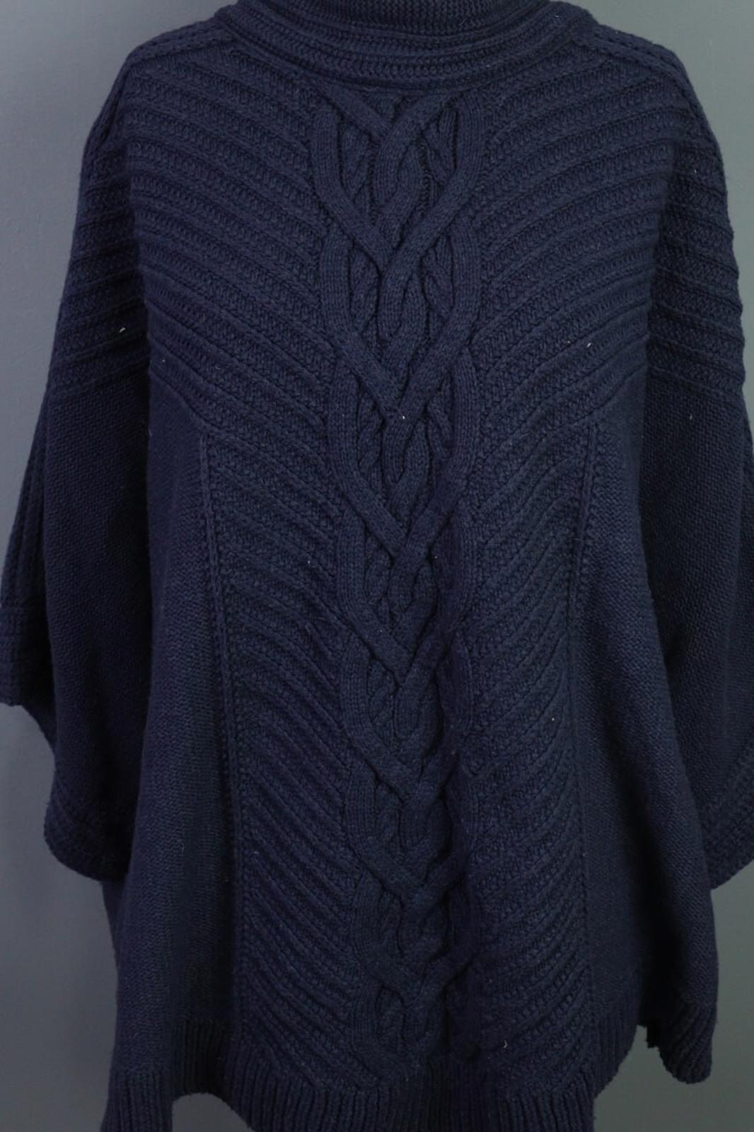 SAINT JAMES Blue Cable Wool Knit Poncho Lagenlook Sweater – Size OS