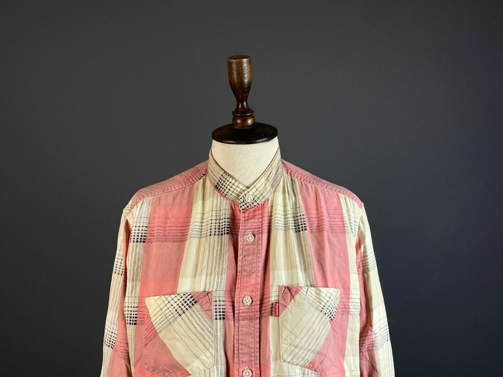 Supreme Pink Check Double Pocket Long Sleeve Button Up Shirt – Men's M