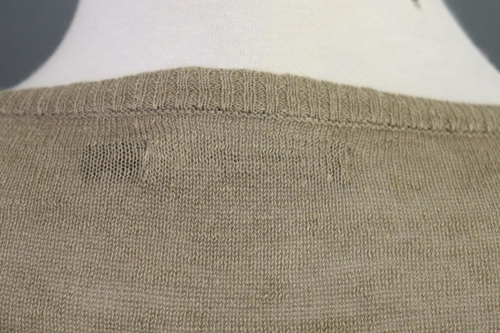 GUDRUN SJODEN Brown Linen Knit Crew Neck Raglan Sleeve Pullover Sweater – Size S