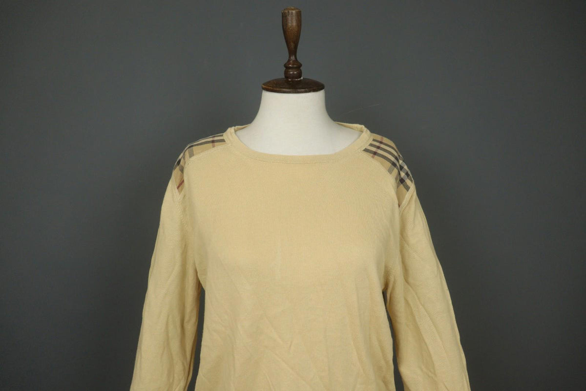 BURBERRY London Yellow Casual Long Sleeve Round Neck Pullover Knit Top – Size S