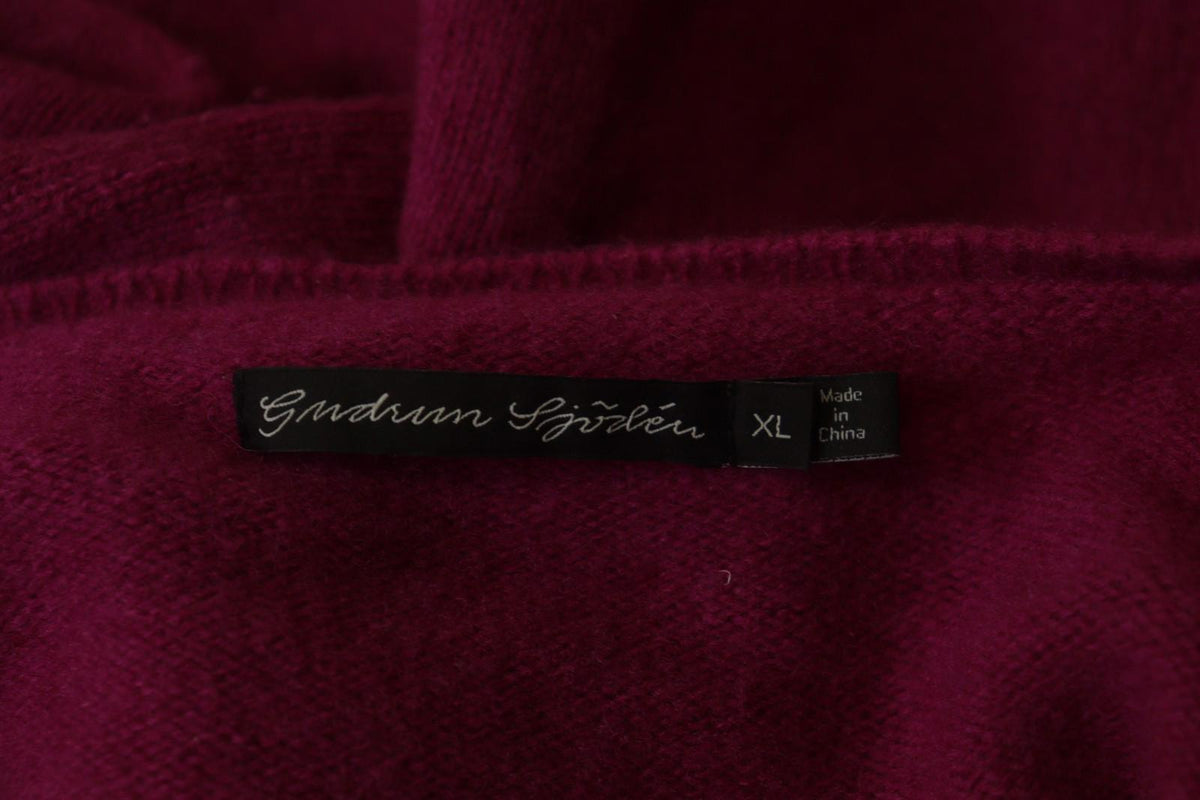 GUDRUN SJODEN Pink Linen Knitted Long Sleeve Round Neck Pullover Sweater – Size XL