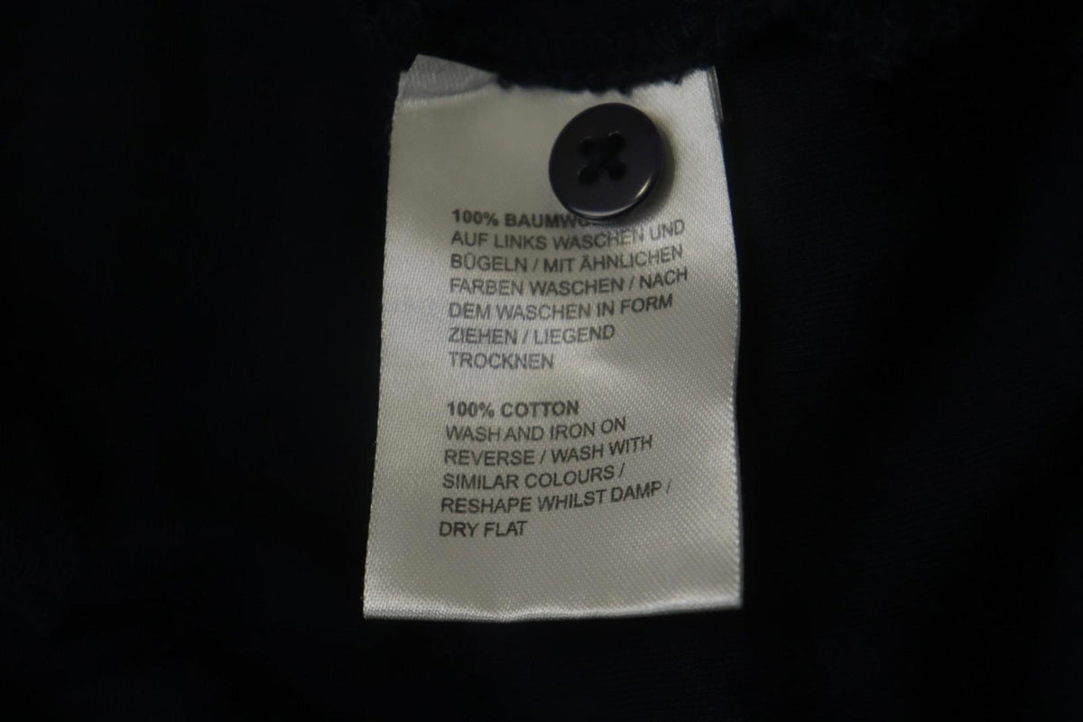 Carlo Colucci Navy 100% Cotton Long Sleeve Collared Popover Polo Shirt – Size L
