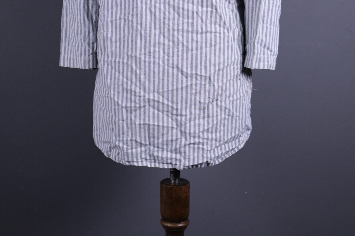Toast White Linen Stripe Long Sleeve Relaxed Blouson Midi Dress – Size UK12 US8 M