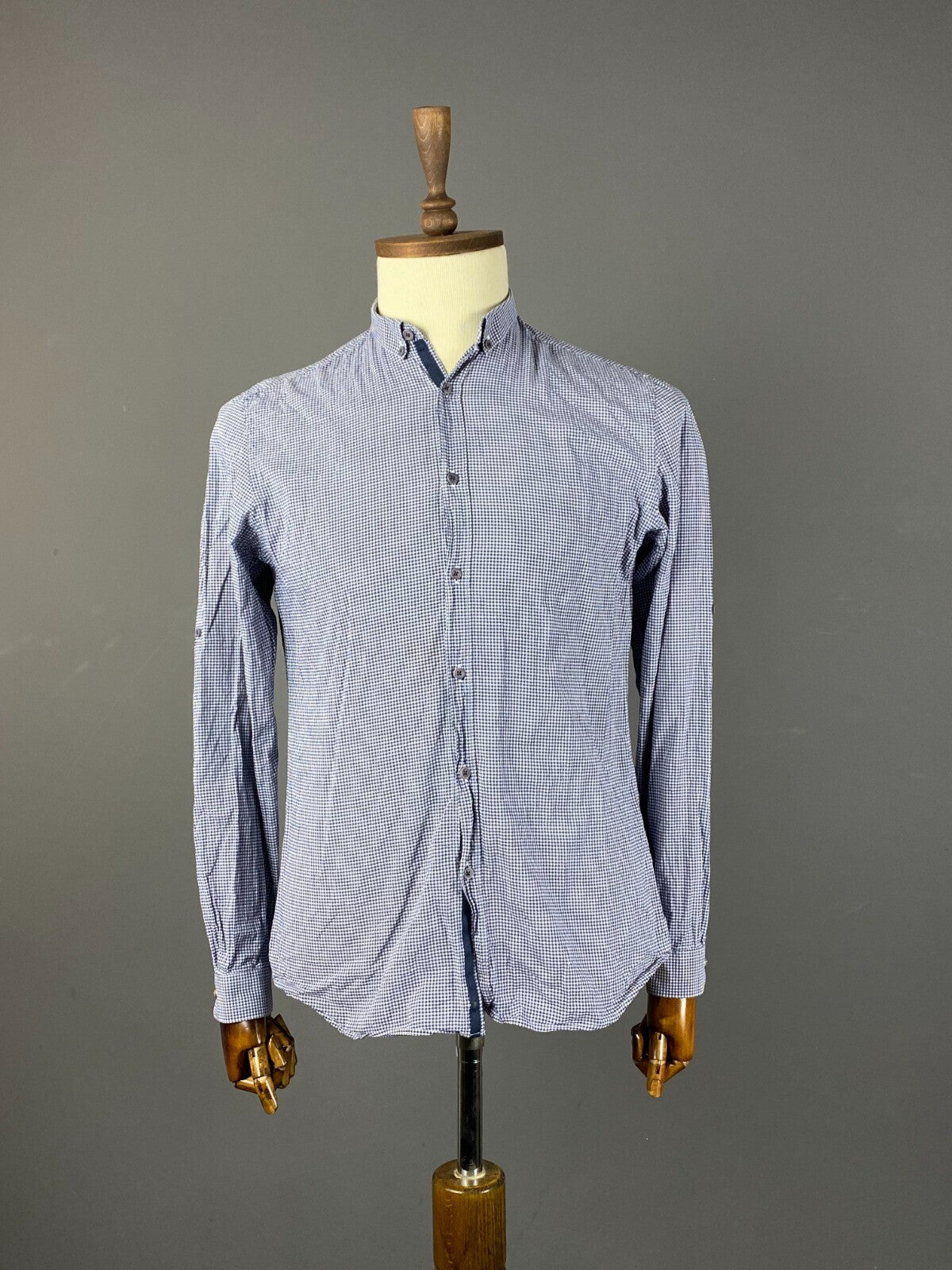 The Kooples Sport Check Blue Summer Long Sleeve Button Down Shirt – Size M